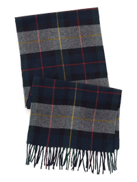 Tartan Plaid Wool Scarf - Navy Multi