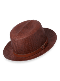 Panama Fedora With Leather Band - Copper