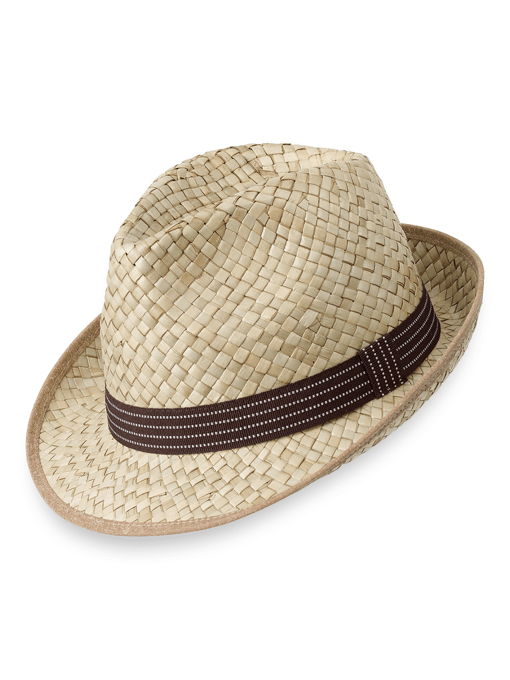Product Image of Straw Fedora With Ribbon Band-1