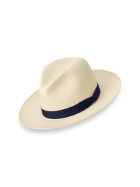 Straw Fedora With Ribbon Band - Natural