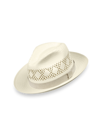 Straw Fedora With Suede Band - Ivory
