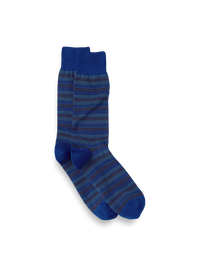 Stripe Cotton Blend Sock - Blue Multi