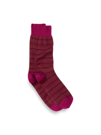 Stripe Cotton Blend Sock - Berry Multi
