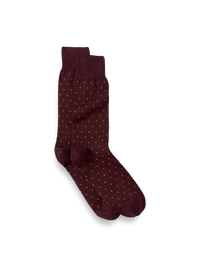 Dot Cotton Blend Sock - Burgundy Multi
