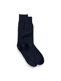 Dot Cotton Blend Sock - Navy Multi