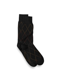 Windowpane Cotton Blend Sock - Black Multi