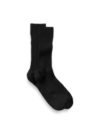 Solid Rib Cotton Blend Sock - Black
