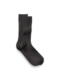 Solid Rib Cotton Blend Sock - Grey