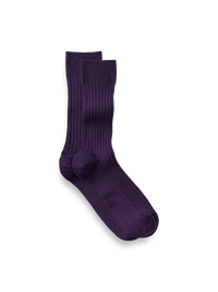 Solid Rib Cotton Blend Sock - Purple