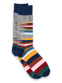 Brush Strokes Cotton Blend Sock - Grey Multi