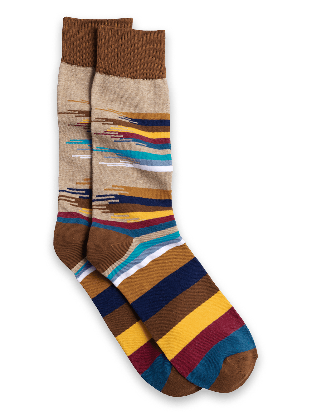 Product Image of Brush Strokes Cotton Blend Sock-Brown Multi