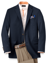 Classic Fit Wool Travel Blazer - Navy