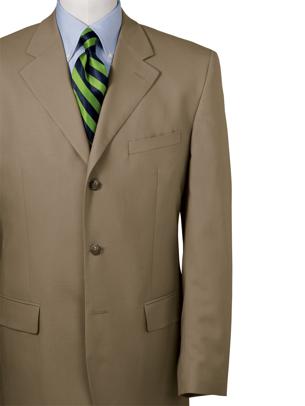 Product Image of 100% Wool Three-button Travel Blazer-British Tan