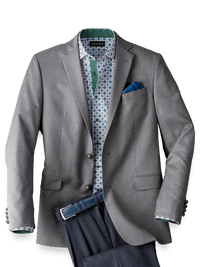 Tailored Fit Wool Travel Blazer - Pearl Grey