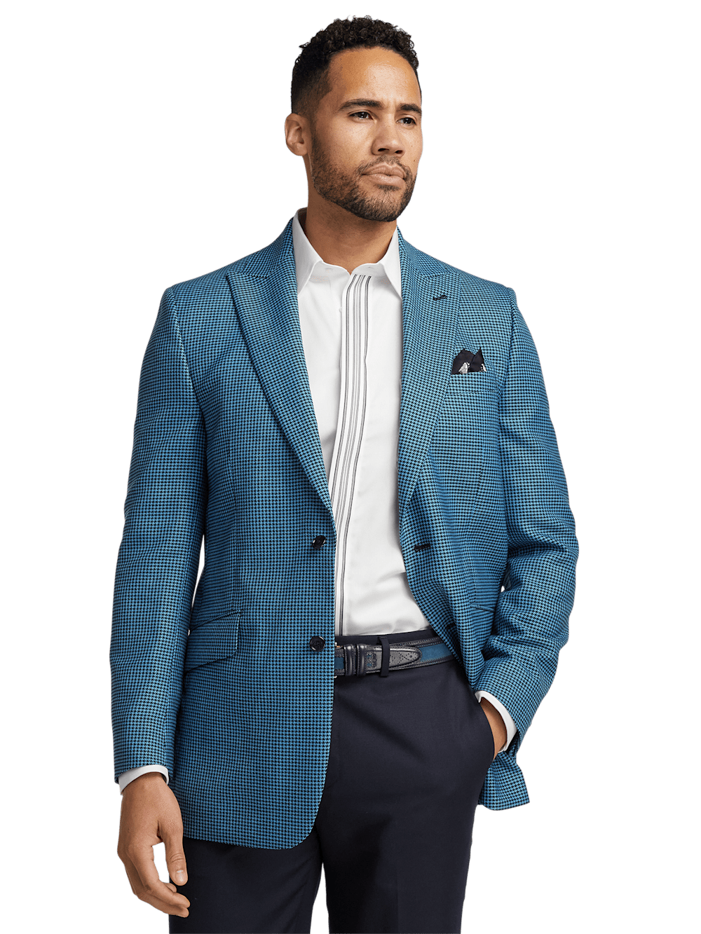 Alternate Image of Wool Houndstooth Single Breasted Peak Lapel Sport Coat-1