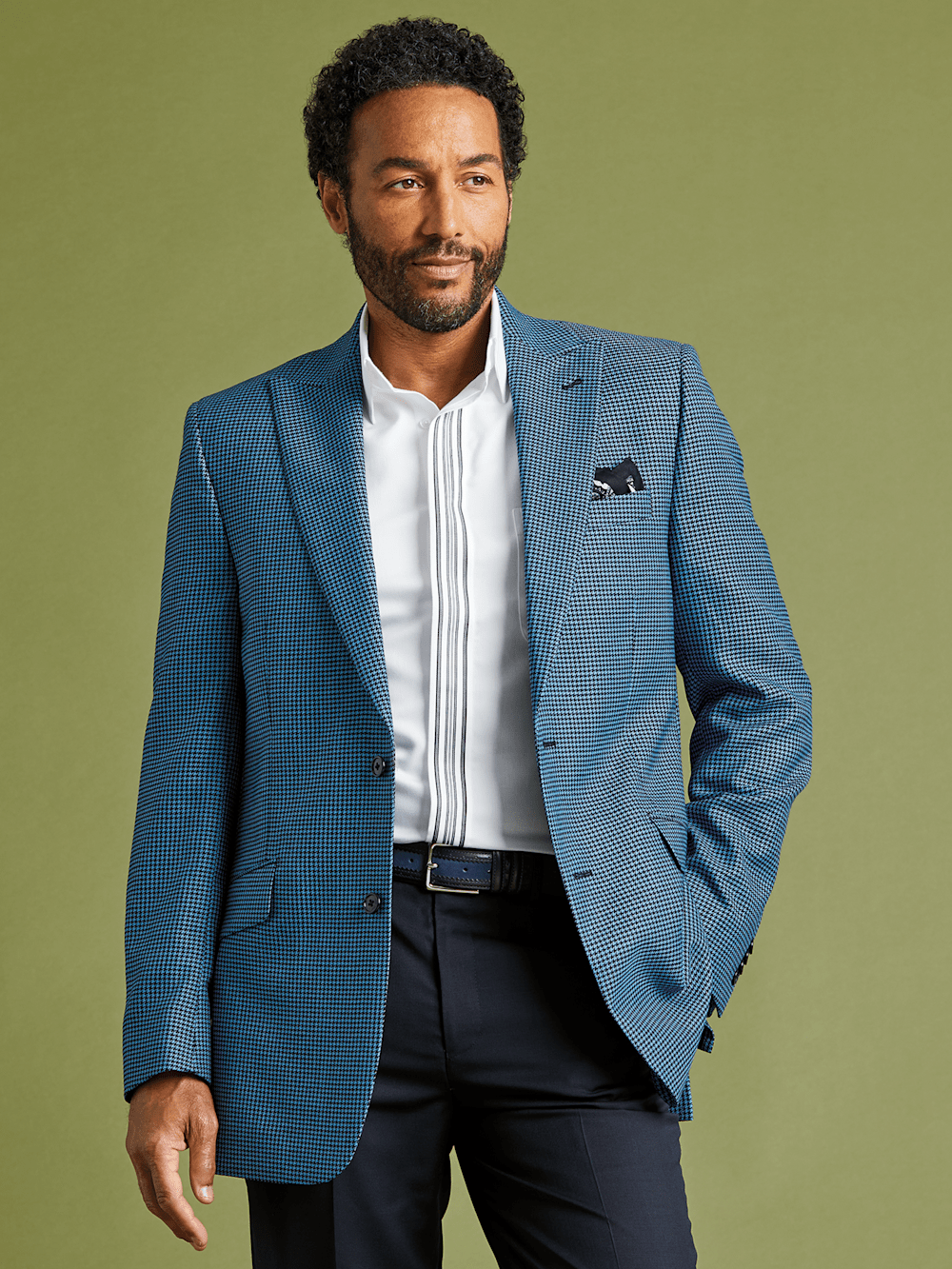 Alternate Image of Wool Houndstooth Single Breasted Peak Lapel Sport Coat-7