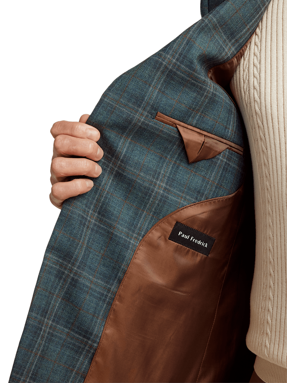 Alternate Image of Wool Plaid Single Breasted Peak Lapel Sport Coat-3