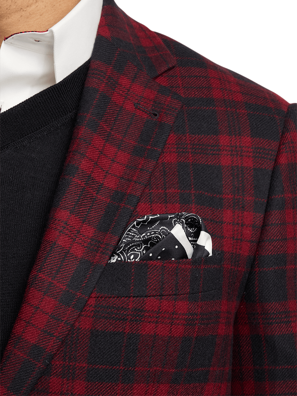 Alternate Image of Wool Plaid Single Breasted Notch Lapel Sport Coat-5