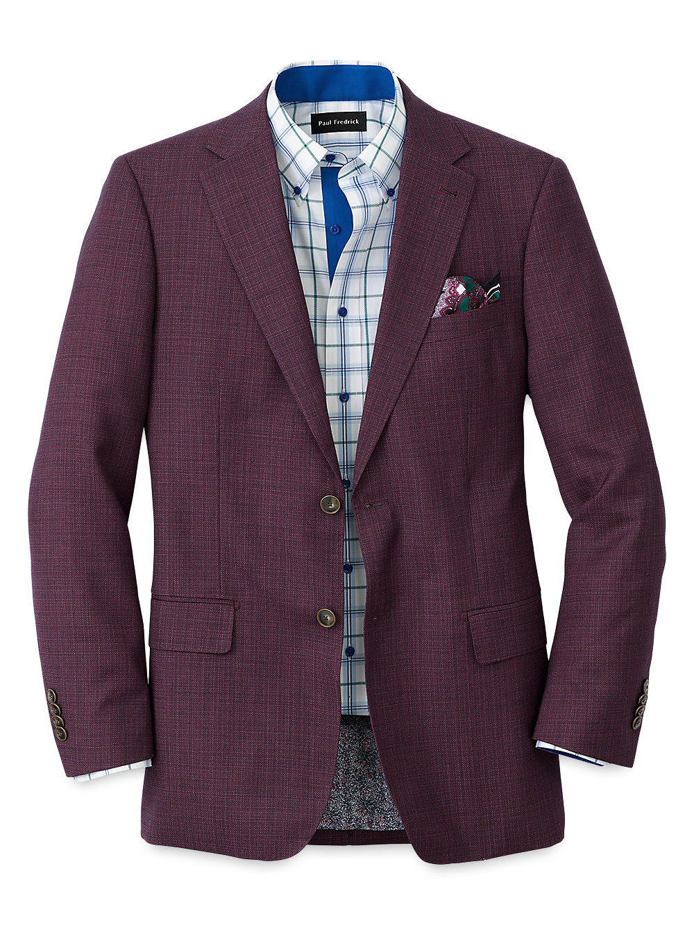 Product Image of Wool Single Breasted Notch Lapel Sport Coat-Plum
