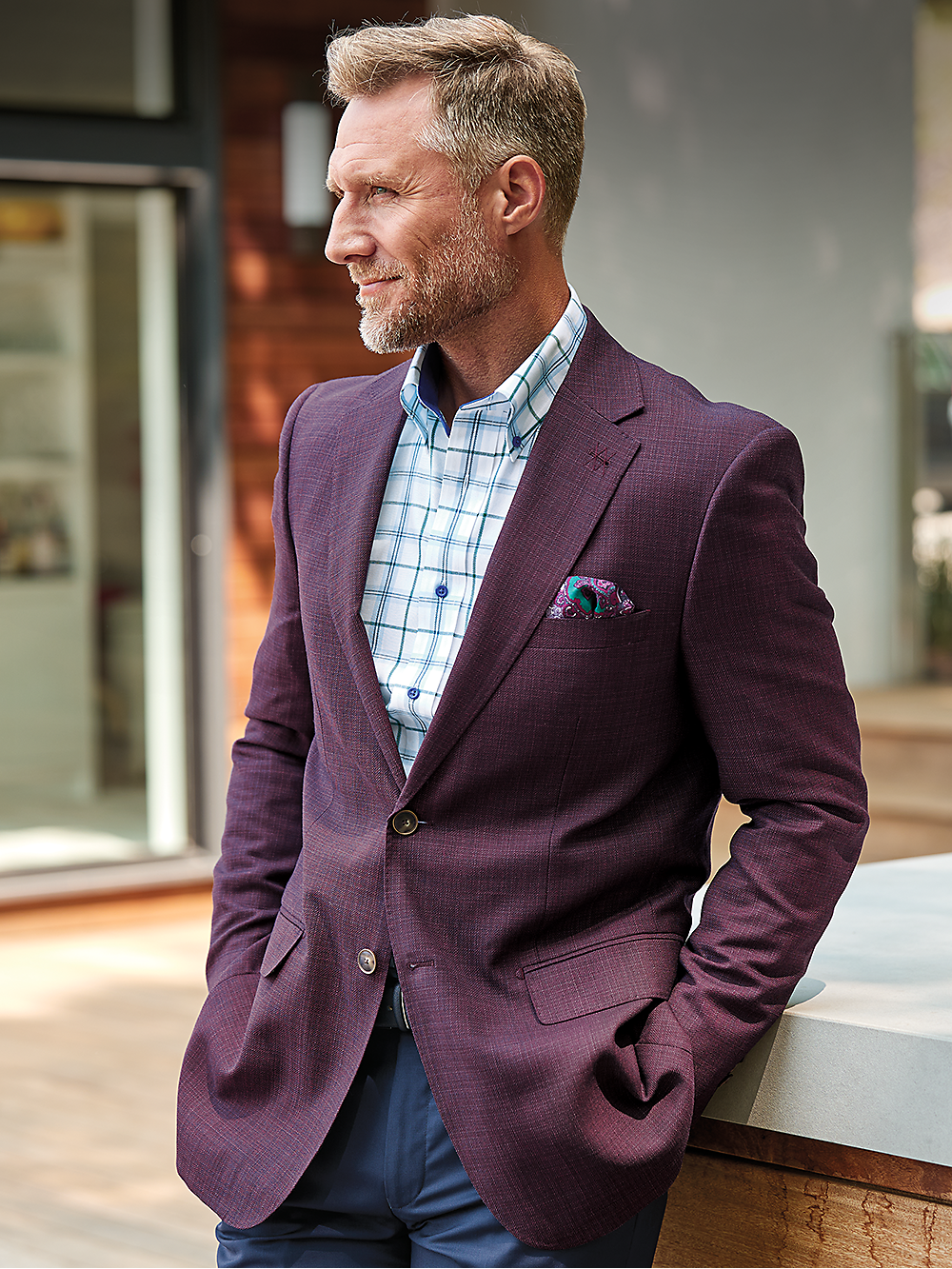 Alternate Image of Wool Single Breasted Notch Lapel Sport Coat-1