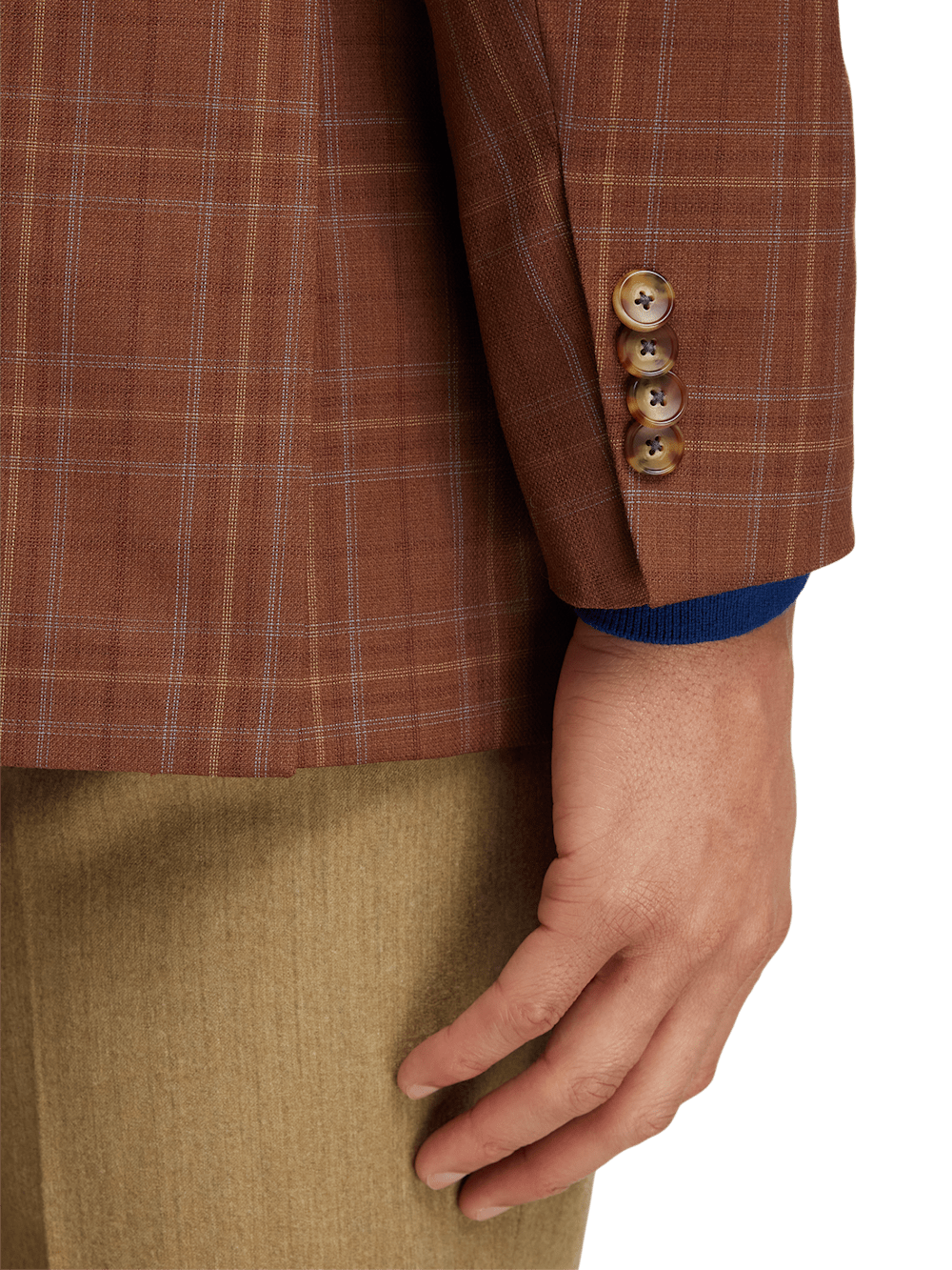 Alternate Image of Wool Plaid Single Breasted Peak Lapel Sport Coat-2