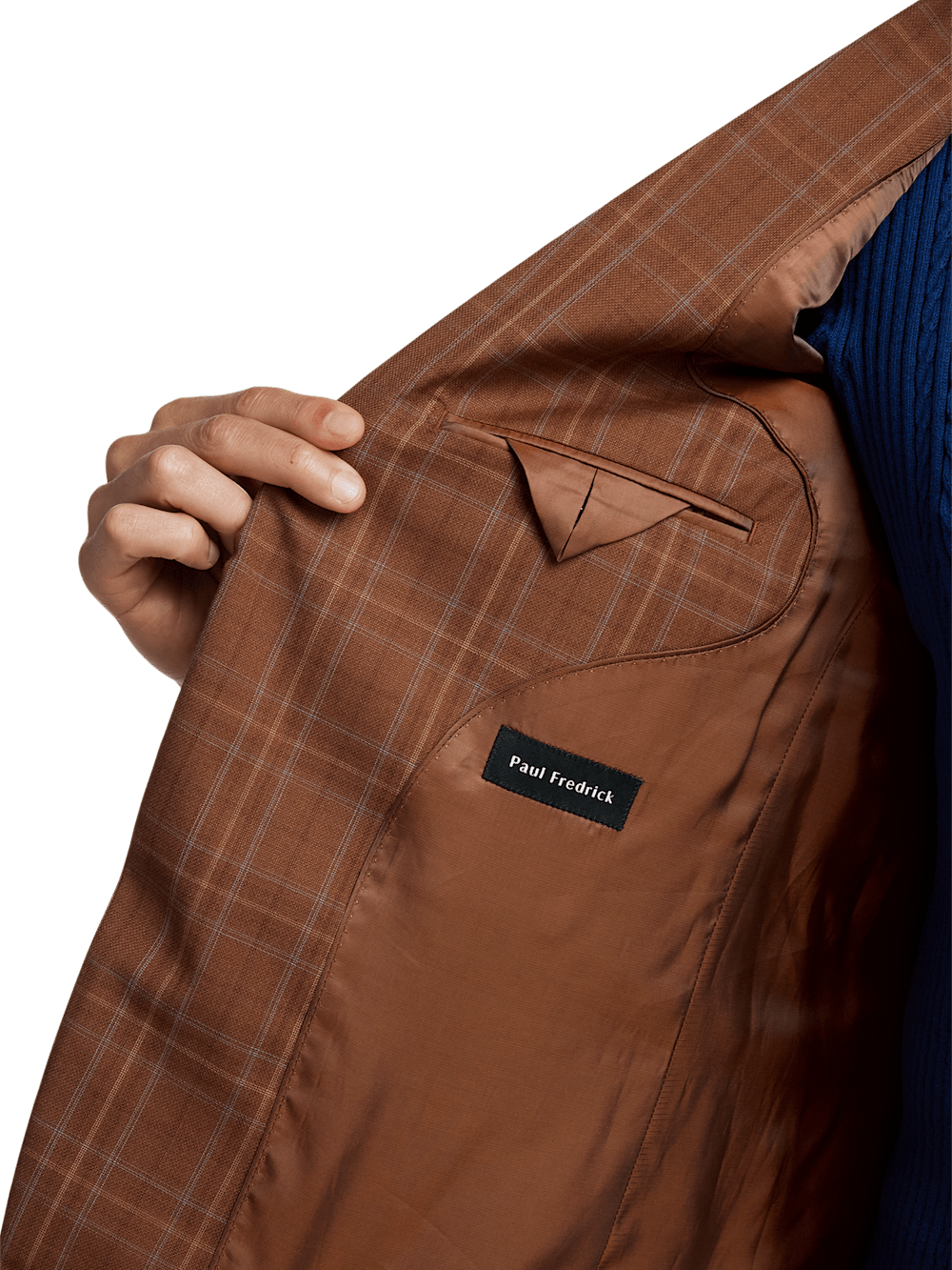 Alternate Image of Wool Plaid Single Breasted Peak Lapel Sport Coat-3