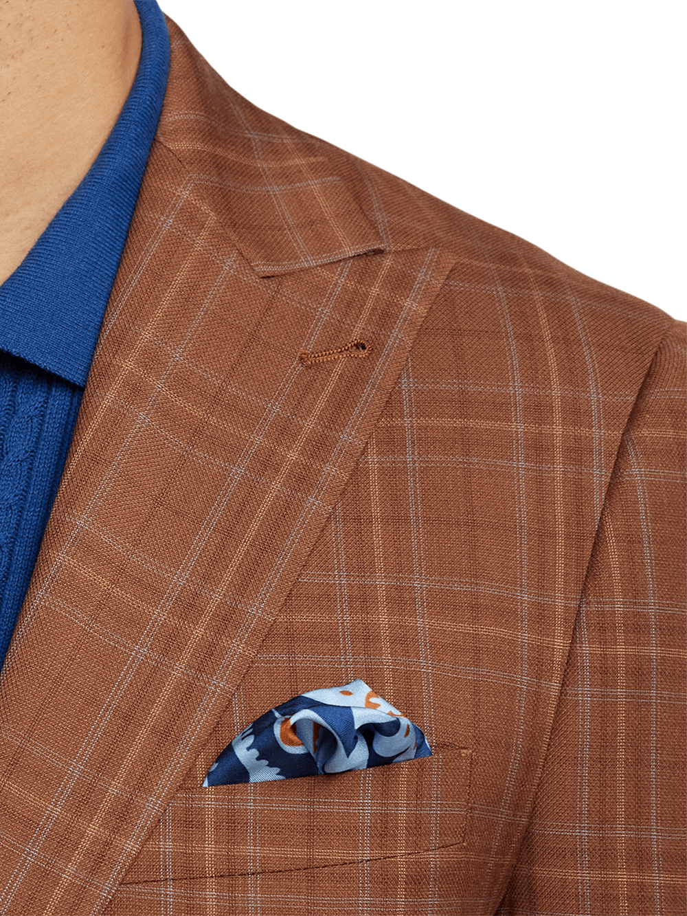 Alternate Image of Wool Plaid Single Breasted Peak Lapel Sport Coat-5