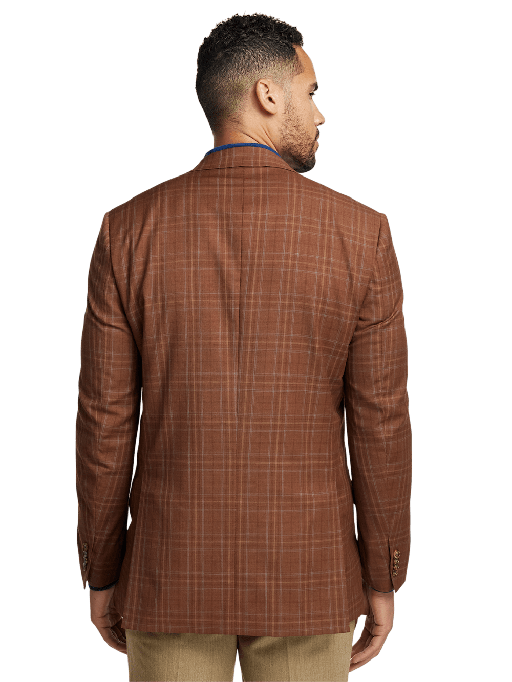Alternate Image of Wool Plaid Single Breasted Peak Lapel Sport Coat-6