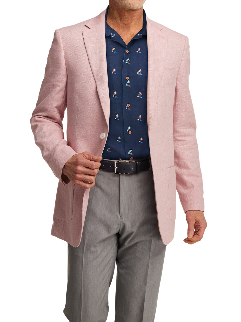 Alternate Image of Linen Blend Herringbone Notch Lapel Sport Coat-1