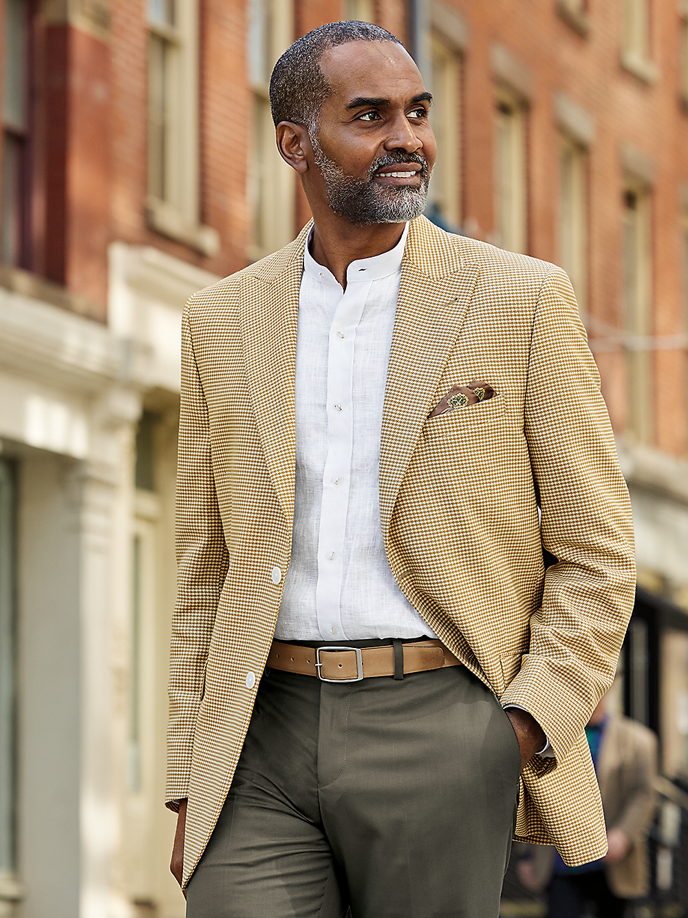 Alternate Image of Wool Houndstooth Peak Lapel Sport Coat-1