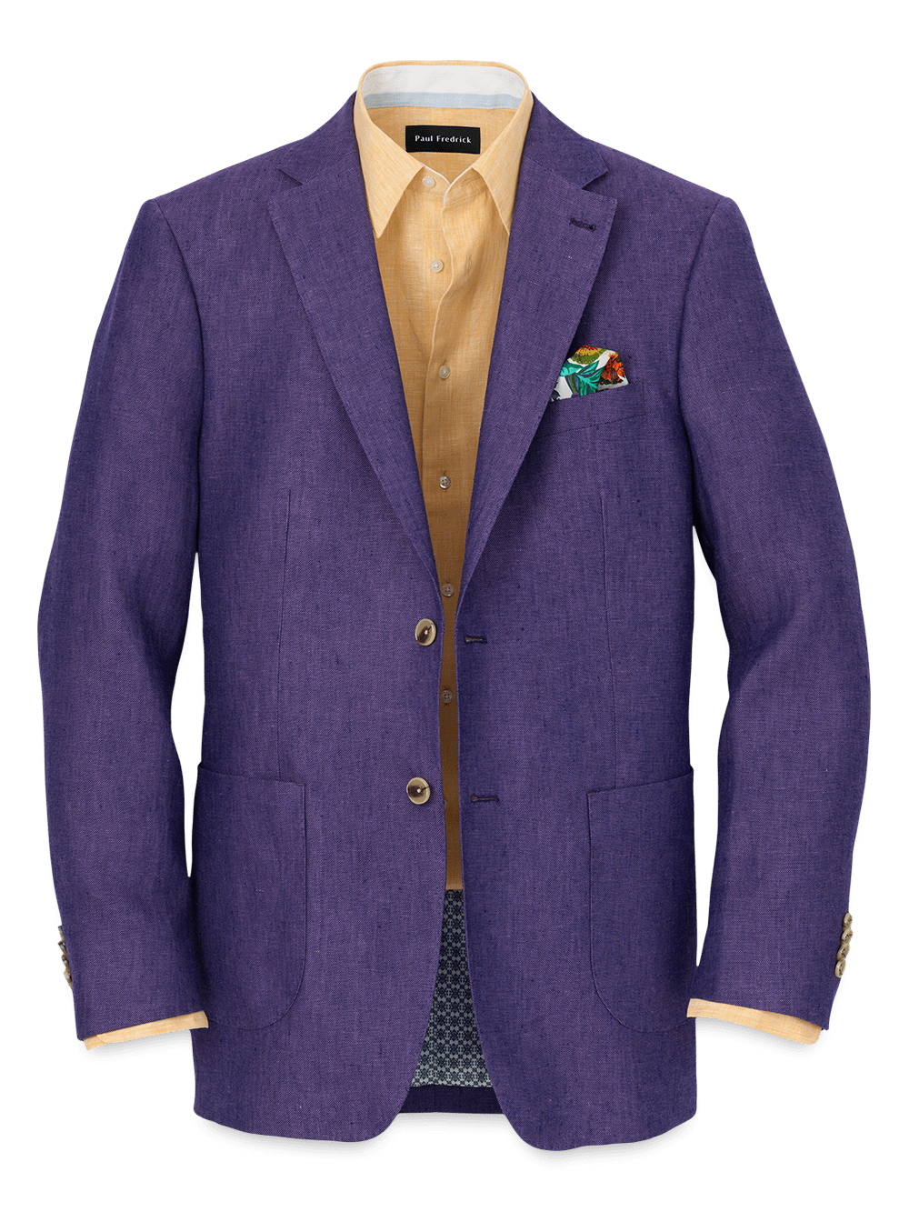 Product Image of Linen Single Breasted Notch Lapel Sport Coat-Purple
