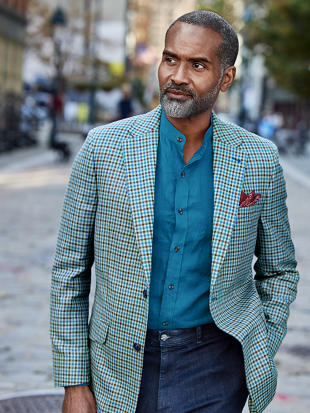 Alternate Image of Wool Blend Check Notch Lapel Sport Coat-1