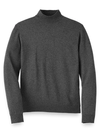 Silk Cotton And Cashmere Mock Neck Sweater - Grey
