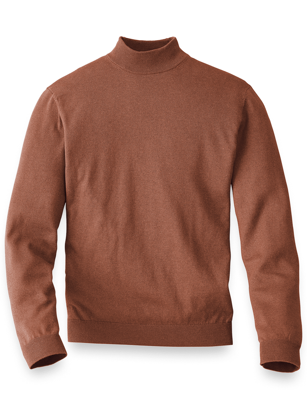 Product Image of Silk Cotton And Cashmere Mock Neck Sweater-Copper