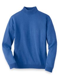 Silk Cotton And Cashmere Mock Neck Sweater - Cobalt