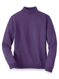 Silk Cotton And Cashmere Mock Neck Sweater - Purple