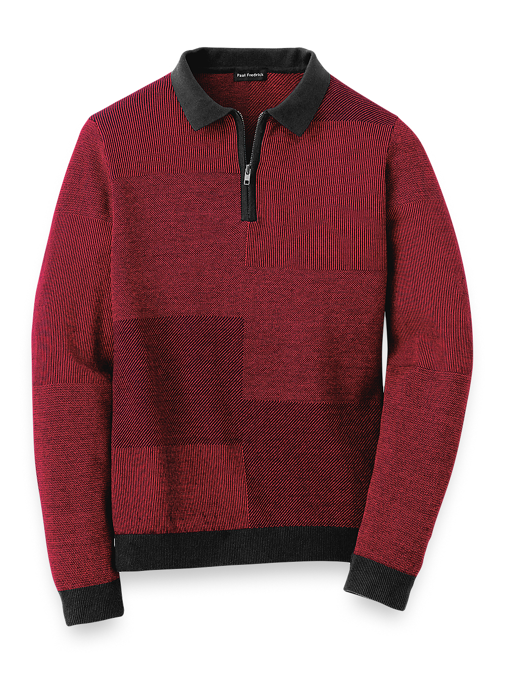 Product Image of Silk, Cotton & Cashmere Zip Polo-Red