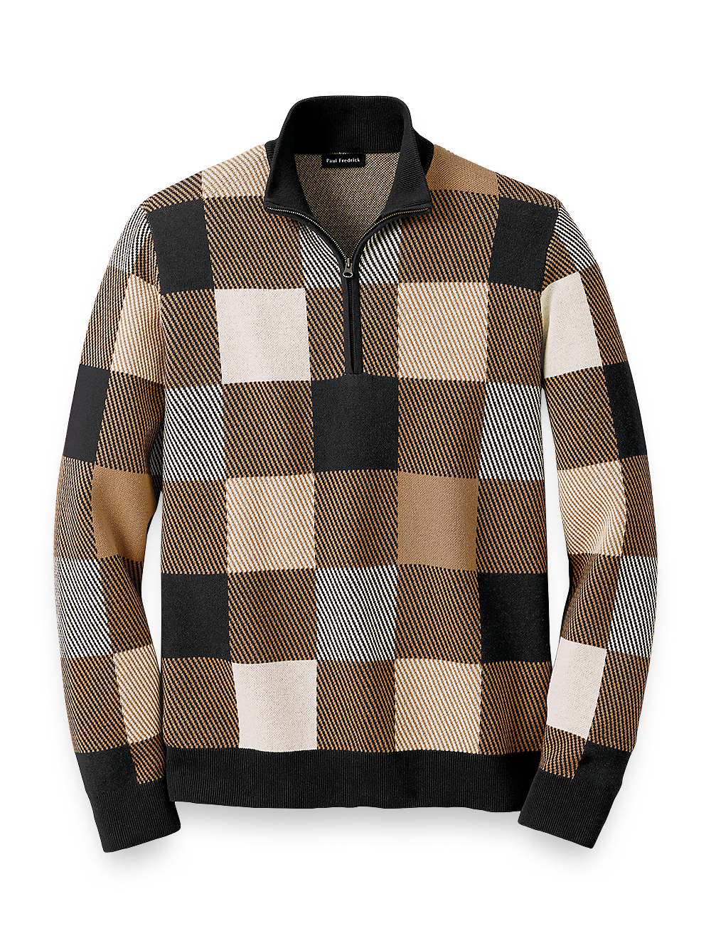 Product Image of Cotton Zip Mock Neck Sweater-Multi
