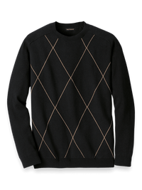 Cotton Crew Neck Sweater - Black
