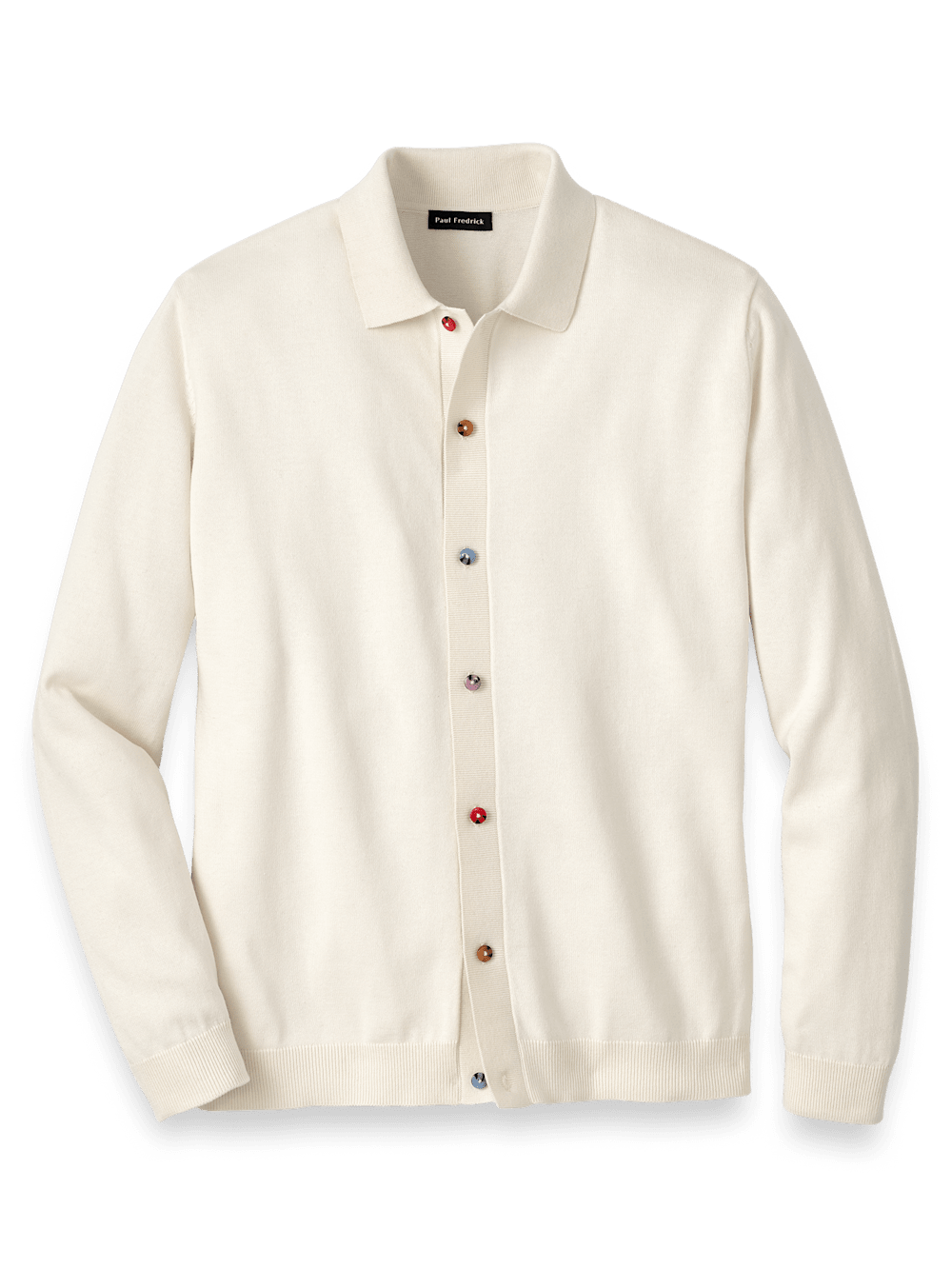 Product Image of Cotton Button Front Polo-Ivory
