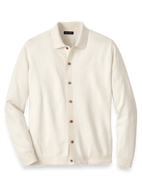 Cotton Button Front Polo - Ivory