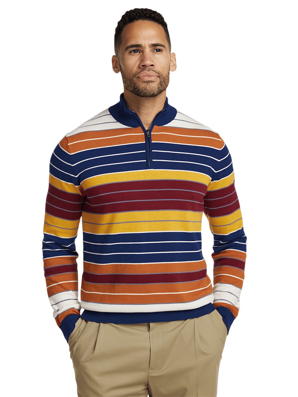 Alternate Image of Cotton Quarter Zip Mock Neck Sweater-1
