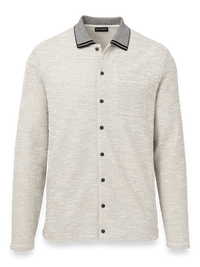 Polyester Blend Button Front Polo - White