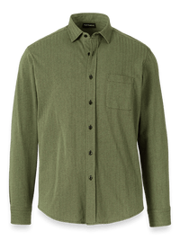 Cotton Button Front Polo - Green