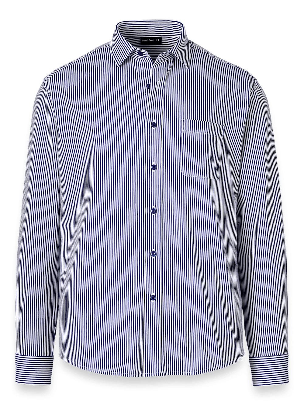 Product Image of Cotton Button Front Polo-Blue
