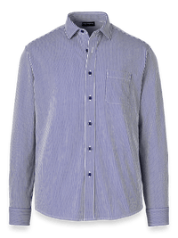 Cotton Button Front Polo - Blue