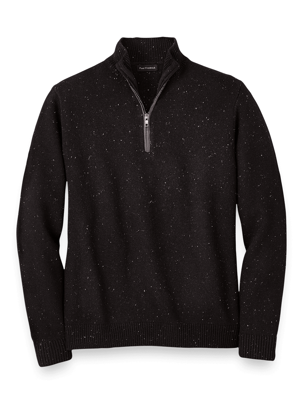 Product Image of Donegal Zip Mock Neck Sweater-Black