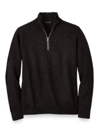 Donegal Zip Mock Neck Sweater - Black