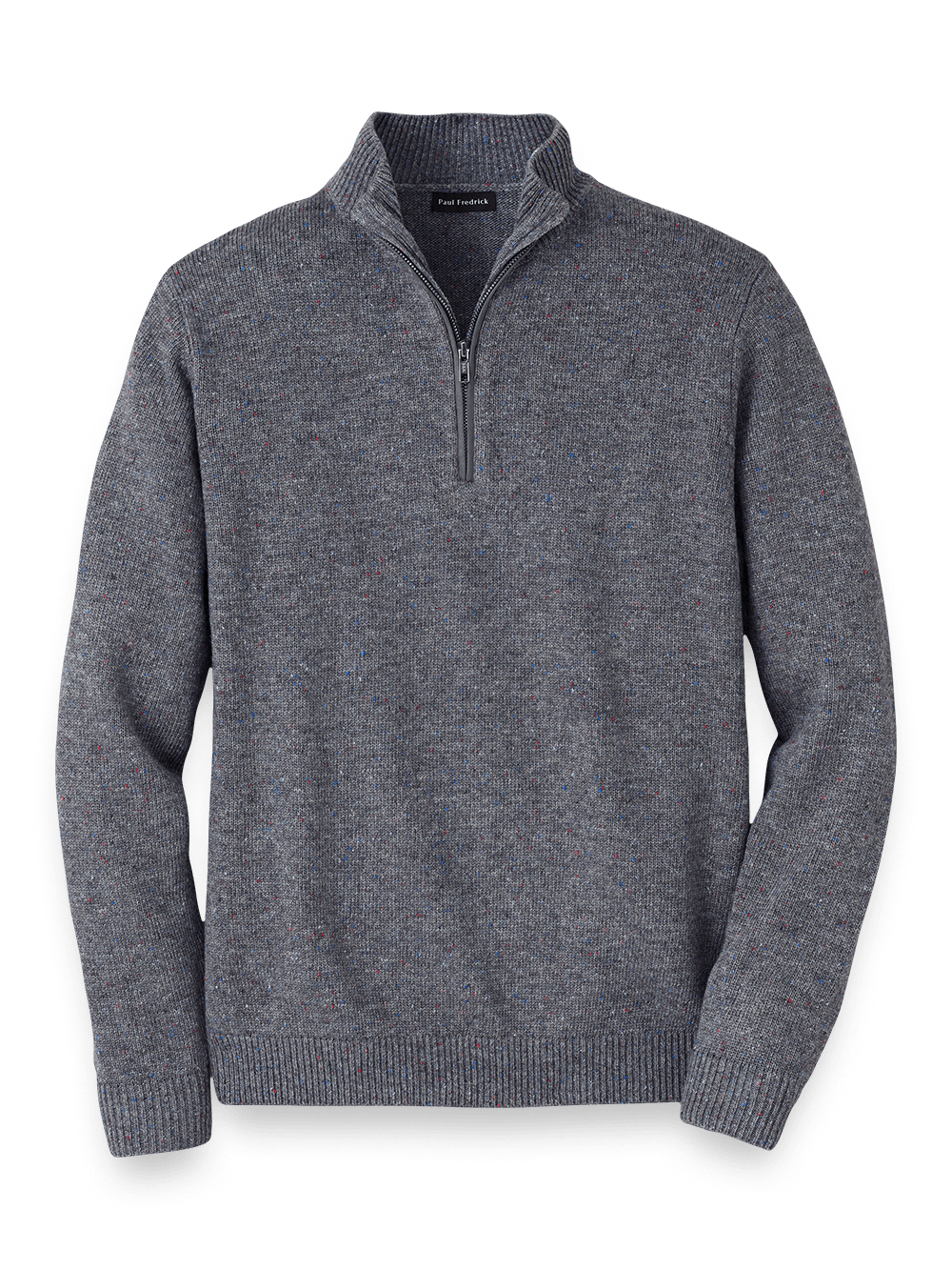 Product Image of Donegal Zip Mock Neck Sweater-Grey