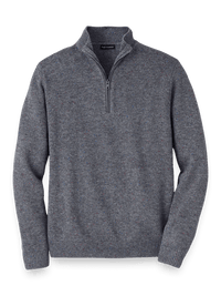 Donegal Zip Mock Neck Sweater - Grey